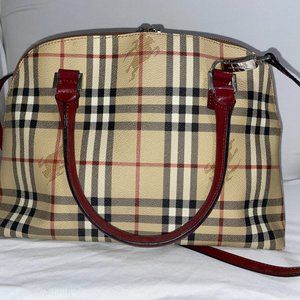 Preloved Burberry PVC Leather Nova Check 2way Handbag Beige